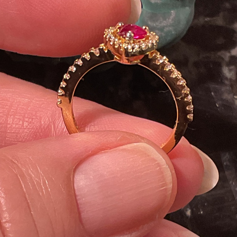 Ruby Heart Ring 7 - Picture 3 of 7